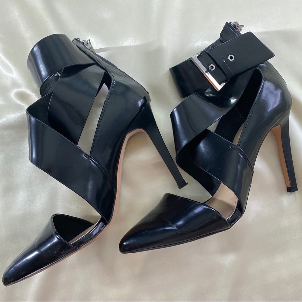 Zara Buckle Ankle Strap Pointed Heels